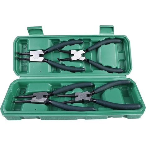 Green Circlip Pliers: 4 Circlip Pliers with Handles, Circlip Pliers, Circlip Pliers Set with Internal and External Bent Ring Pliers Tool (1/2)