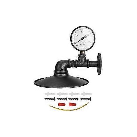 Retro LED Wall Lamp E27 85-265V, antique-style pipe wall lamp, suitable for cafes, bars and corridors (black).
