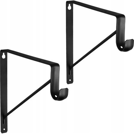 Support d'étagère pour étagère, table, meuble, cornière en acier noir 320x250x25 (1/5)