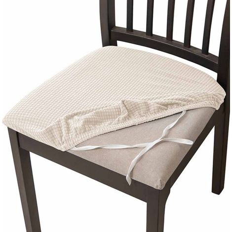 Housse de Chaise 4 pièces Housse de Salle à Manger pour Un Ajustement Universel - Couverture Spandex Couvertures de Chaise Amovible très Facile à Nettoyer et Durable,blanc jade (1/5)