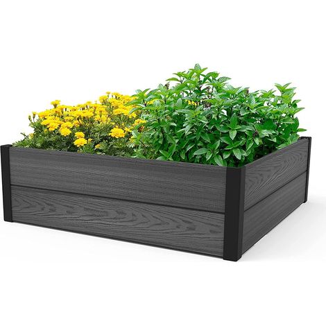 Macetero elevado Keter Maple Square natural 106x32x106 cm