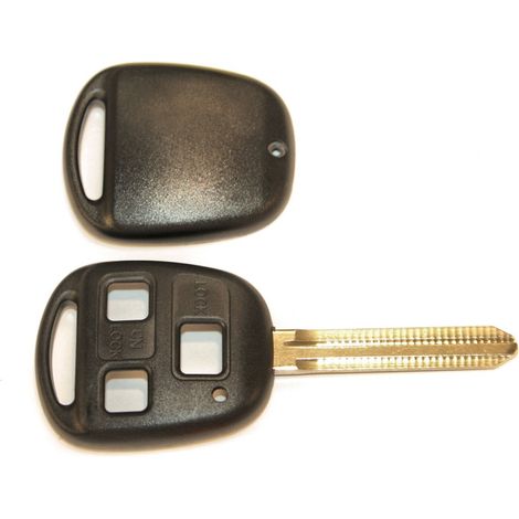 COQUE CLE ADAPTABLE TOYOTA 3 BOUTONS LAME CRANTEE FIXE (1/2)