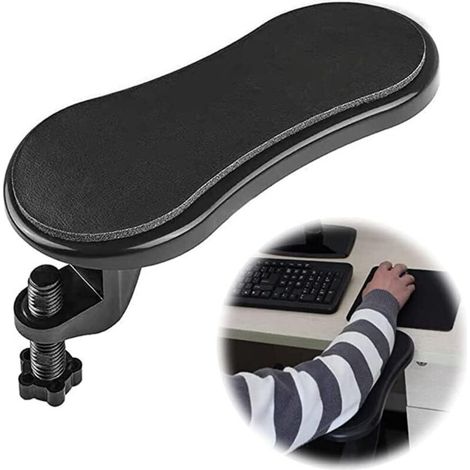 Accoudoir d'ordinateur pour bureau, repose-poignet ergonomique réglable pour clavier, rallonge d'accoudoir rotatif pour table, chaise de bureau (couleur : noir, taille : 1 pièce) (1/3)
