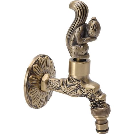 G1/2 Brass Wall Mounted Faucet, European Retro Kitchen Bathroom Outdoor Garden Tap MUMU (1/4)