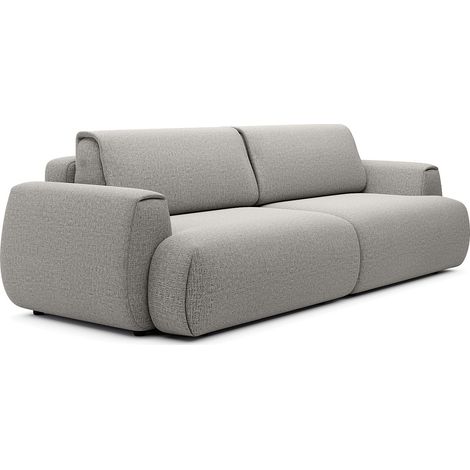 Canapé 4 places convertible en tissu chenille gris MONELIA