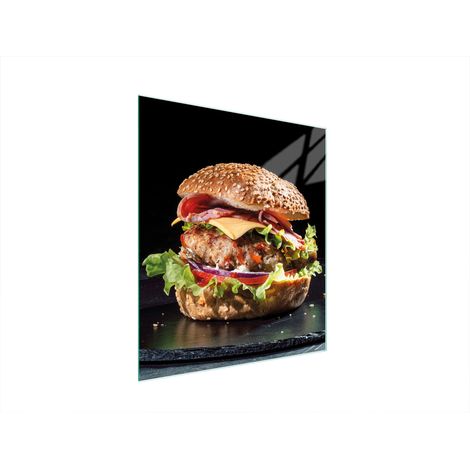 PLANCHE À DÉCOUPER EN VERRE 45x52 HAMBURGER (1/5)
