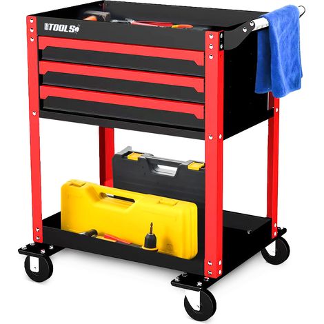 Chariot servante d’Atelier Chariot à Outil sur roulettes BM TOOLS BMT TOOL DRAWER - 3 Tiroirs à glissières - Desserte, Plateaux
