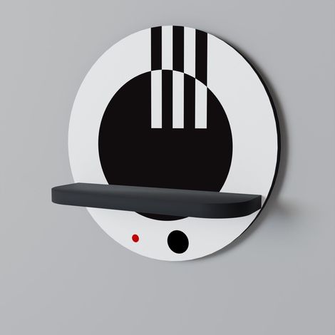 COMBINAZIONE BIANCO E NERO Mensola rotonda Nero (1/5)