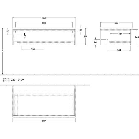 Villeroy & Boch L40000GF Buffet Antao L40 1000x268x500mm