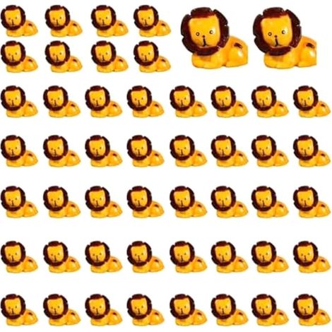 50Pcs Mini Figurines d'animaux, Miniatures d'animaux Minuscules en Résine, Collection Miniature de Lion (1/5)