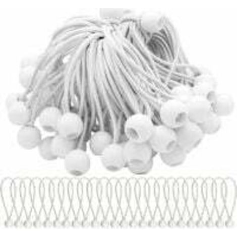 Lot de 75 Tendeur Elastique Cordons Élastiques avec Boules Sandow Elastique Boules Elastiques pour chapiteaux, tentes, bannières et bâches (1/5)