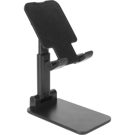 Support de téléphone portable pliable et rétractable, multifonctionnel, pour tablette, idéal pour regarder des séries et jouer à des jeux vidéo (noir). (1/5)