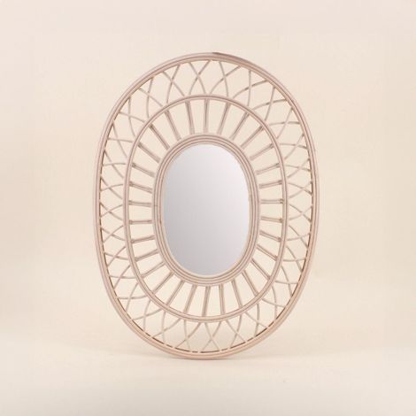 Miroir ovale en rotin 58x42cm (1/5)
