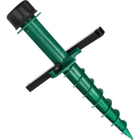 Parasol Holder Screw On Ground Sleeve Garden Parasol Base Ground Ground Stake Ground Stake Umbrella Holder Lightweight Plastic (Green) (1/5)