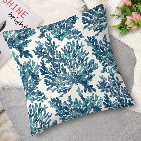 Housse de coussin imprimé baleine vintage, 50x50 cm (1/5)