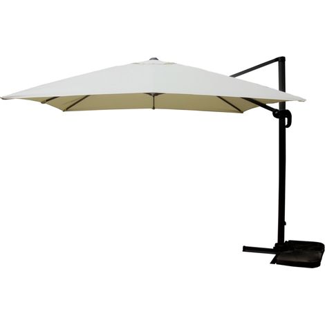 ombrellone da giardino quadrato con braccio laterale eurogarden "top time" ecrù 3x3 m