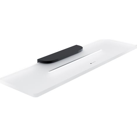 Nimco Nikau étagère de salle de bain avec trous, noir mat, 40 cm NKC X440-90 (1/3)