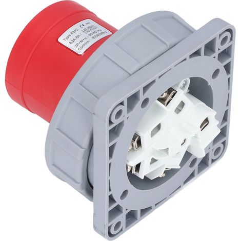 Wasserdichter 5-poliger Luftfahrtstecker, Industriestecker aus Nylon und Messing 3P+N+E, Wechselstrom 220–380 V / 240–415 V, 63 A (1/5)