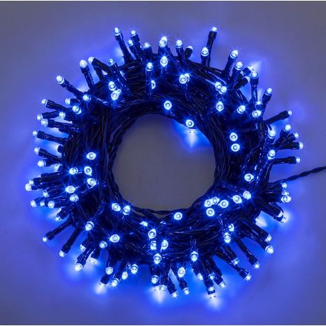 guirlande lumineuse bicolore sur câble avec 8 modes de fonctionnement idéale pour l'intérieur et l'extérieur Noël 200 LED 20 m Bleu Vert (1/5)