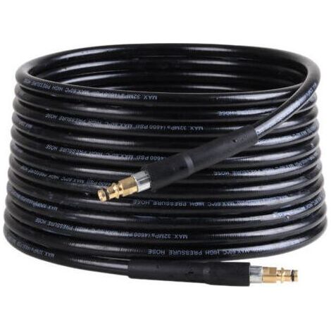 Tuyau de rechange pour nettoyeurs haute pression Kärcher K2, K3, K4, K5, K6 et K7, tuyau de nettoyage haute pression avec raccord rapide et système de fixation rapide – 6 m (1/4)
