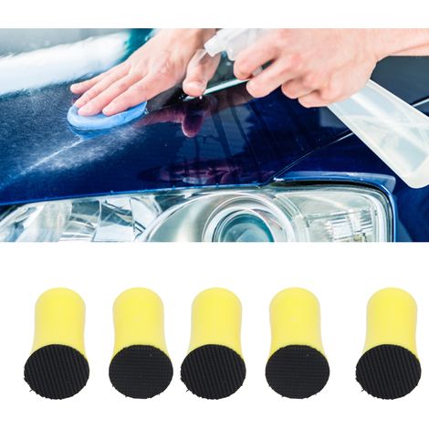Verkauf von 5er-Packs mit manuellen zylindrischen Polierscheiben von 25 mm (1 Zoll) Durchmesser mit selbstklebender Beflockung zur Autoreinigung und -pflege. (1/5)