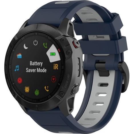 Bracelet de rechange compatible avec les montres Garmin Fenix 7X/Fenix 6X GPS/Fenix 6X PRO : bracelet en silicone de 26 mm avec système de fixation rapide et outil inclus.