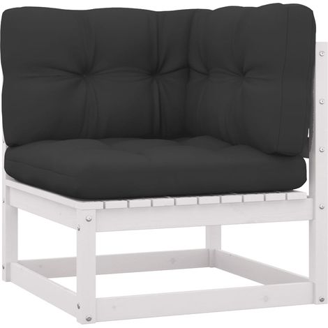Canapé d'angle de jardin coussins,Canapé d'extérieur,Banquette / Sofa / Divan de jardin anthracite Bois de pin massif MEMV365693 (1/5)