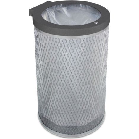 Papelera Marsella Urbana Galvanizada con Aro Sujetabolsas