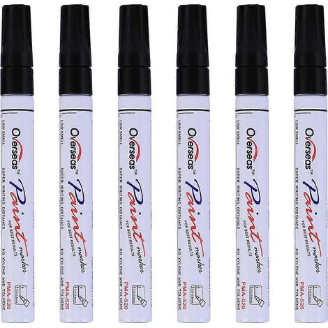 Lot de 6 stylos marqueurs de retouche pour peinture automobile (noir)-6pcs-Black (1/2)