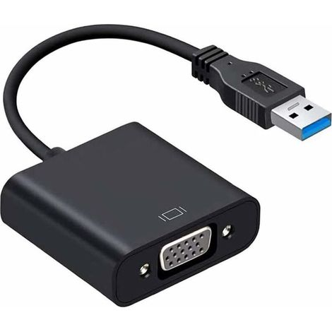 Adattatore da USB a VGA, adattatore USB 3.0 a VGA aggiornato, convertitore video multi-monitor, compatibile con PC, laptop, Windows 7/8/8.1/10, desktop, laptop, PC, monitor, proiettore, HDTV (nero) (1/4)