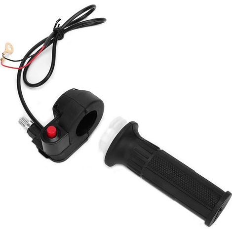 Poignée d'accélérateur avec bouton d'arrêt compatible avec guidon de mini-motos tout-terrain 47cc et 49cc (1/5)
