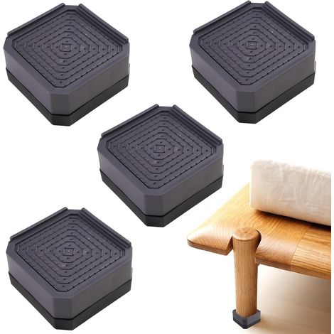 patas metálicas para cama, 25 cm, atornillables, altura ajustable de 25 a 27 cm, con almohadillas antideslizantes. (1/5)