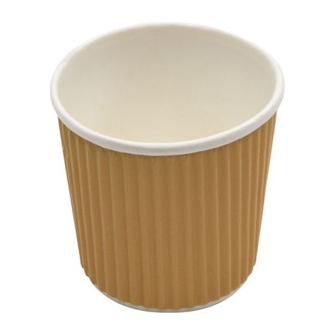 Gobelet en carton blanc double paroi ondulée kraft 120 ml - 1000 unités - Betik
