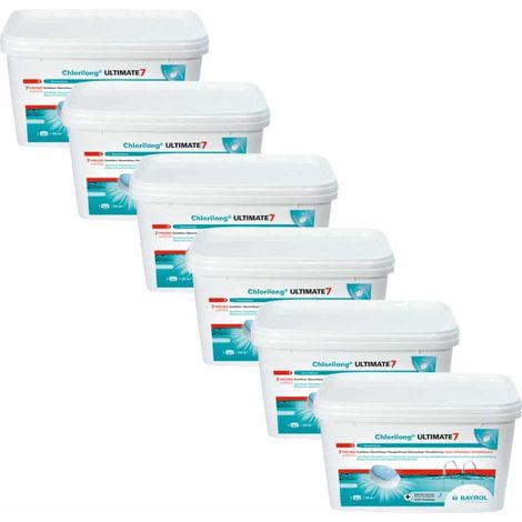 Pack Chlorilong Ultimate 7 Galet de chlore 4,8 kg Bayrol Quantité Pack de 6