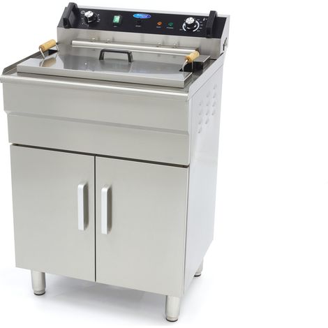 Friteuse à beignets sur meuble - Électrique - 35 litres - Robinet de vidange - 400V - Maxima