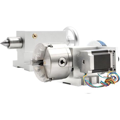 Moteur Pas à Pas 100 mm CNC 4ème axe + taillon, CNC Diviser la tête/axe de Rotation/kit d'axe for Mini CNC Routeur/graveur de Gravure du Bois pour routeur de Tour de fraiseuse CNC (1/5)