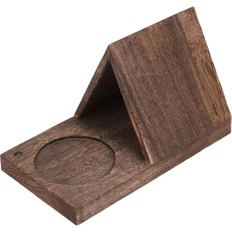 Dreieckiges Lesezeichen aus Holz mit Becherhalter  Nachttisch-Lesezeichen  Rezepthalter für die Küchentheke  Leseständer aus Holz mit Schlitz  Eck-Buchständer  Geschenk zum Großelterntag