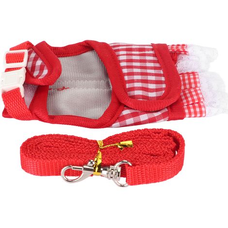 Harnais/laisse pour petit lapin, ourlet en dentelle, mignon et respirant, fermeture velcro, taille M. Convient également aux hérissons et furets. (1/5)