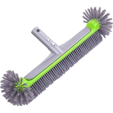 Balai brosse piscine 17,5 pouces – Tête semi-sphérique avec poils en nylon – Poignée inclinée 45° – Système EZ-Clip pour installation rapide (1/5)