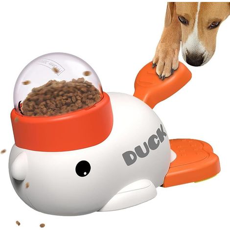 Jouet pour chien, jouet d'activité pour chien, distributeur de friandises anti-glouton, jouet pour chien et chat, motif canard, pour chiens de petite et moyenne taille, blancBlanc (1/5)