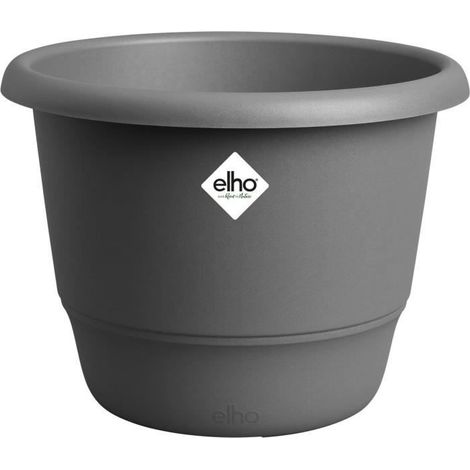 ELHO Maceta Amiga Redonda 40 - Negro - Ø 39 x H 29 cm - Exterior - 100% reciclado