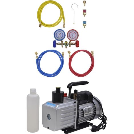 Vakuumpumpe mit 2-Wege-Verteiler-Manometer Set für Klimaanlagen