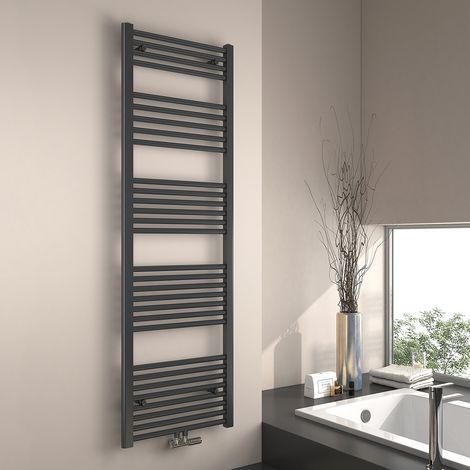 EMKE Sèche-serviette eau chaude, Radiateur sèche-serviettes raccordement central  Anthracite 160x50cm 654 Watts