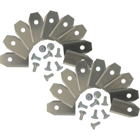 vhbw 18x Lames compatible avec Husqvarna Automower 108 220AC, 230ACX, 210C, 260ACX, 105 tondeuse - Lames de rechange, argenté, acier (1/5)