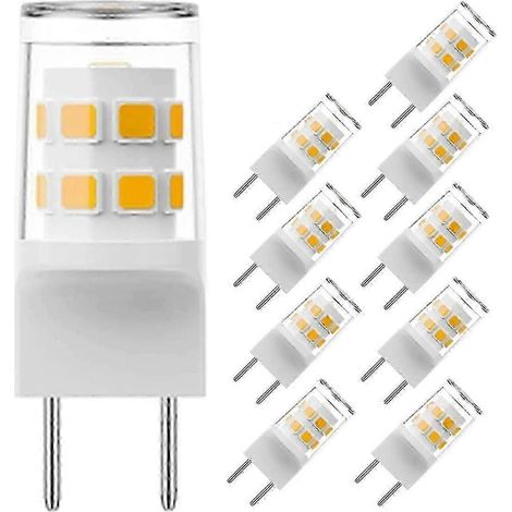 Ampoules LED G8 de 3 W (équivalent halogène 20-25 W, culot G8/GY8.6 à deux broches) - lot de 10 (1/5)