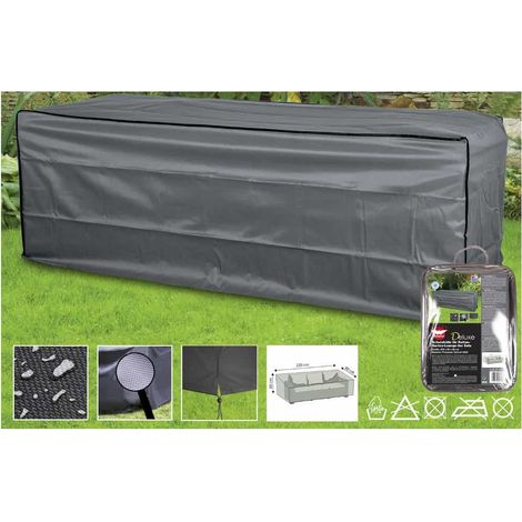 Schutzhülle Gartenmöbel, Rattan Sofa 3er Deluxe, Abdeckplane wetterfest 220x80x80