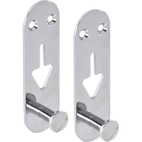 Appendiabiti da parete appendini ganci a muro in acciaio cromo 2 pz mod. Arrow (1/3)