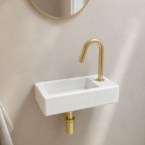 LOMAZOO lave-mains Fonza blanc - trou de robinetterie à droite (1/5)