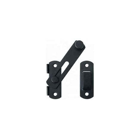 Pestillo de puerta Pestillo de puerta de acero inoxidable de alta calidad, adecuado para pestillos de puertas y ventanas correderas, pestillo de granero, uso doméstico y exterior (Negro) - Crezuo