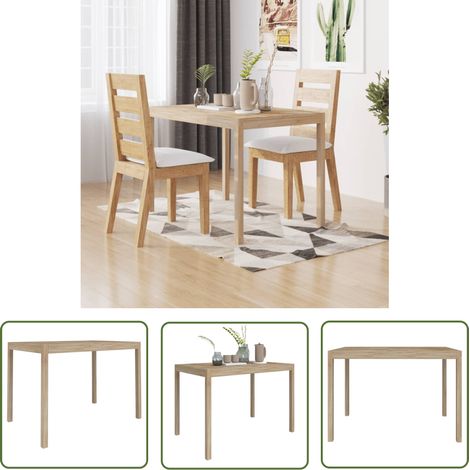 The Living Store Esstisch 110x70x75 cm Massivholz Akazie - Esstisch - Massivholzmöbel - Akazienholz - Wohnzimmertisch - Esszimmertisch (1/5)